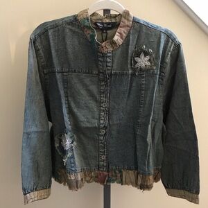 YOUNG THREADS NWT  Top Denim Boho Washed Size XL